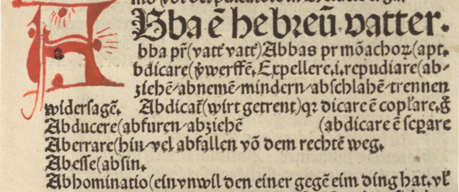 Latin/German Bilingual Incunabula (Reichenau)